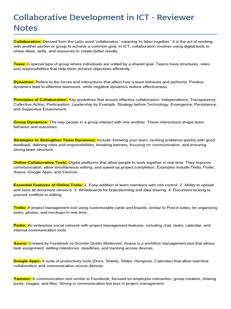 Effective Collaboration in ICT Teams | PDF | Project Management ...