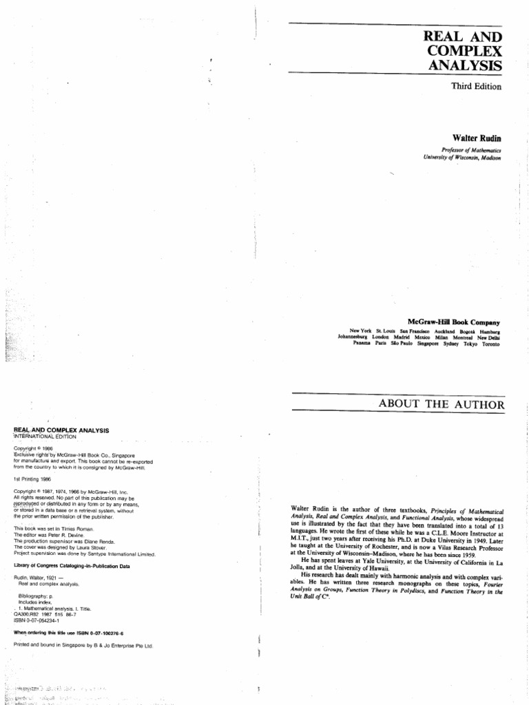 Rudin (Real Complex Analysis) | PDF