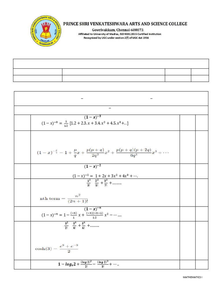 Mathematics I Question Bank for BCA/CS/DS/ECS | PDF | Complex Analysis ...