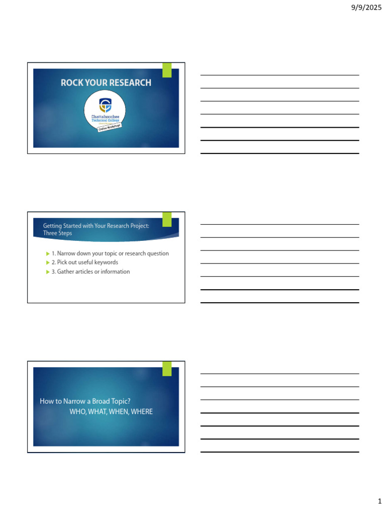 Rock Your Research Presentation Notes For Students | PDF | Human ...