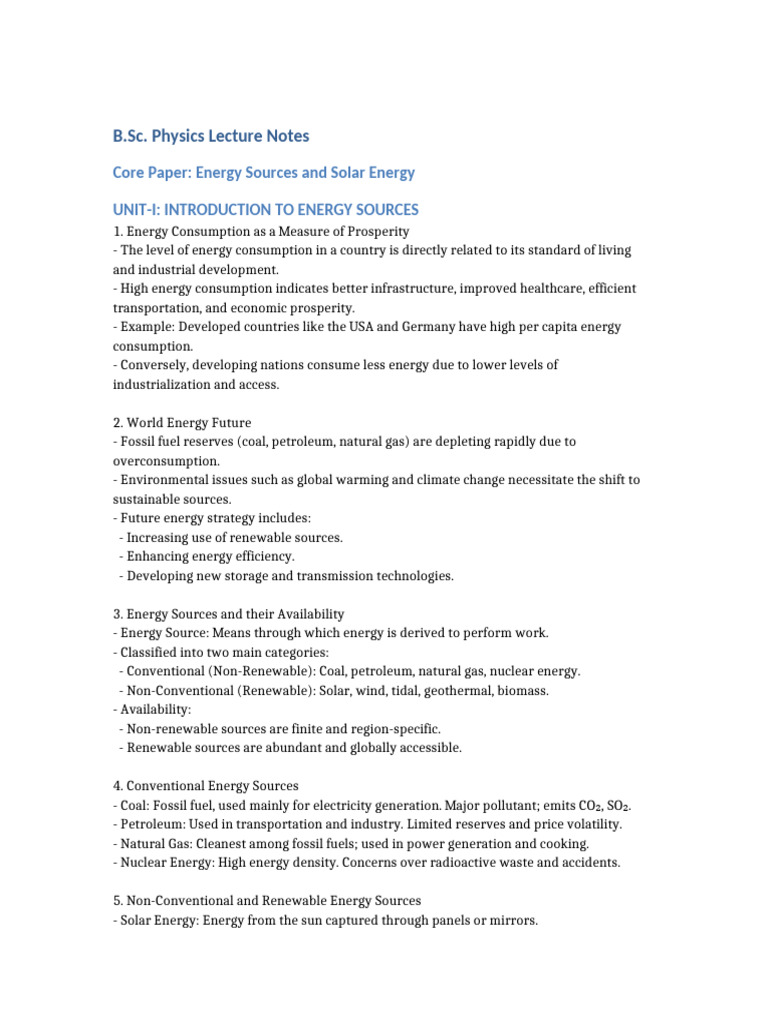Energy Sources: Solar & Renewables Guide | PDF | Solar Energy | Energy ...