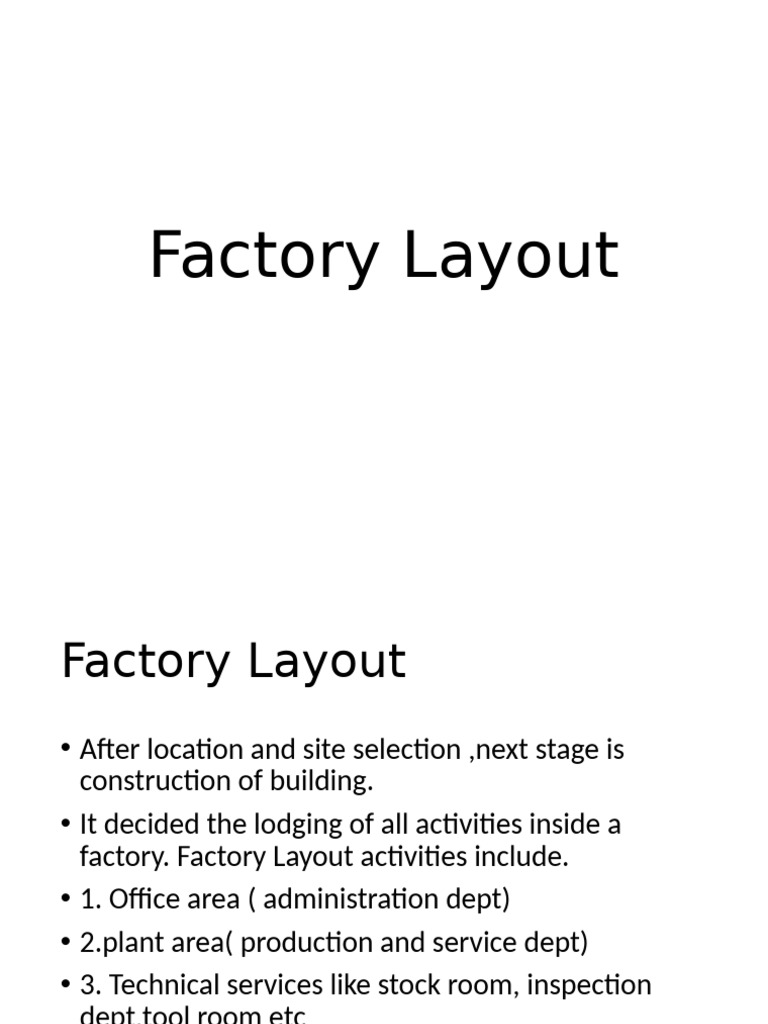 Factory Layout Design and Considerations | PDF
