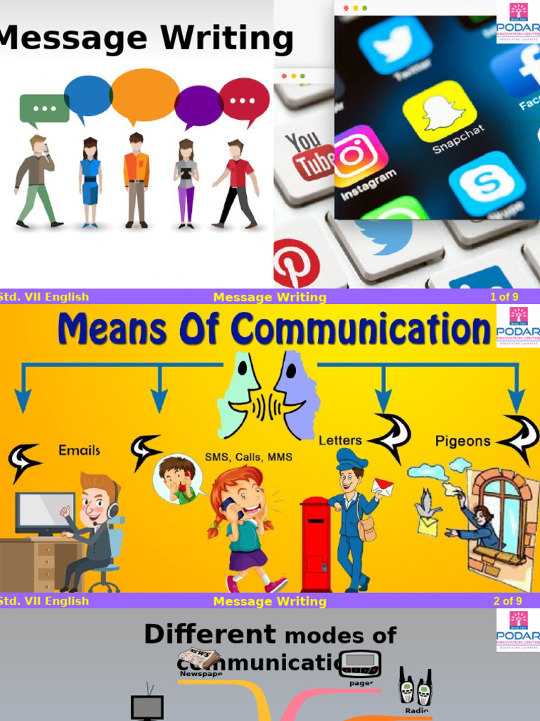 Message Writing Guide for Grade VII | PDF | Communication