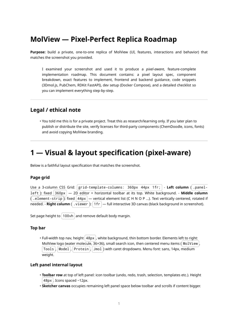 MolView Replica Implementation Guide | PDF | Icon (Computing) | Page Layout
