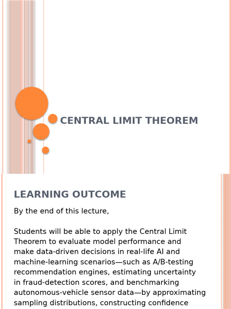 Central Limit Theorem Applications in AI | PDF | Normal Distribution ...