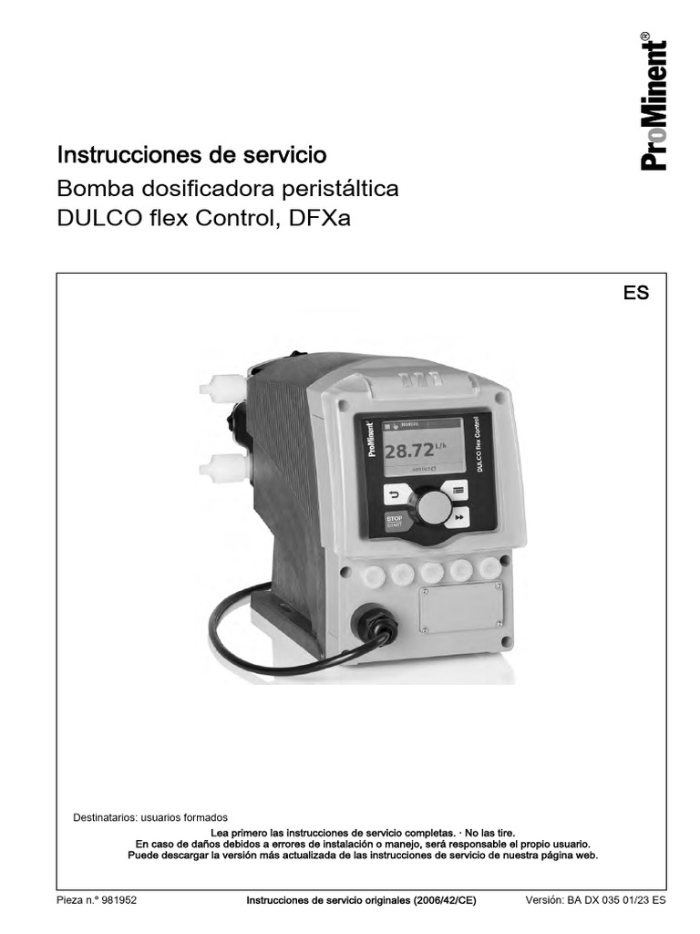 981952-BA DX 035 01 23 ES-DULCOflex-DFXa-ES | PDF | Bomba | Electricista