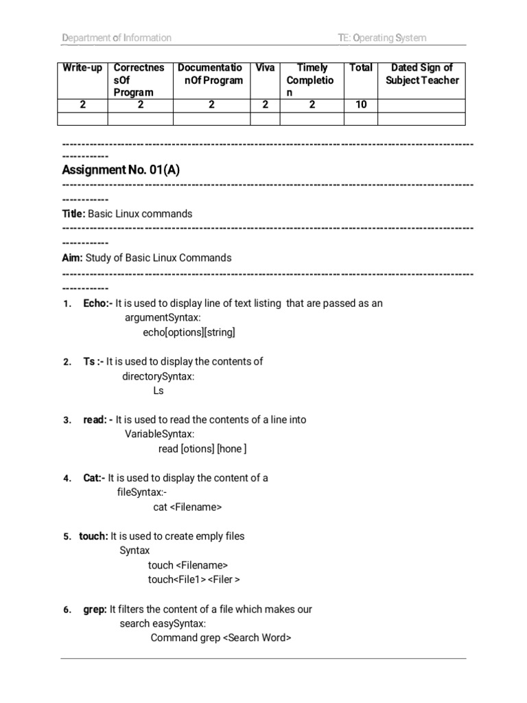 Basic Linux Commands and Shell Programming | PDF | System Software ...