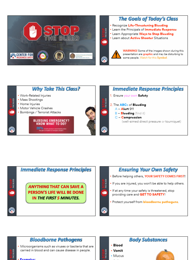 Life-Saving Bleeding Control Techniques | PDF | Bleeding | Shock ...
