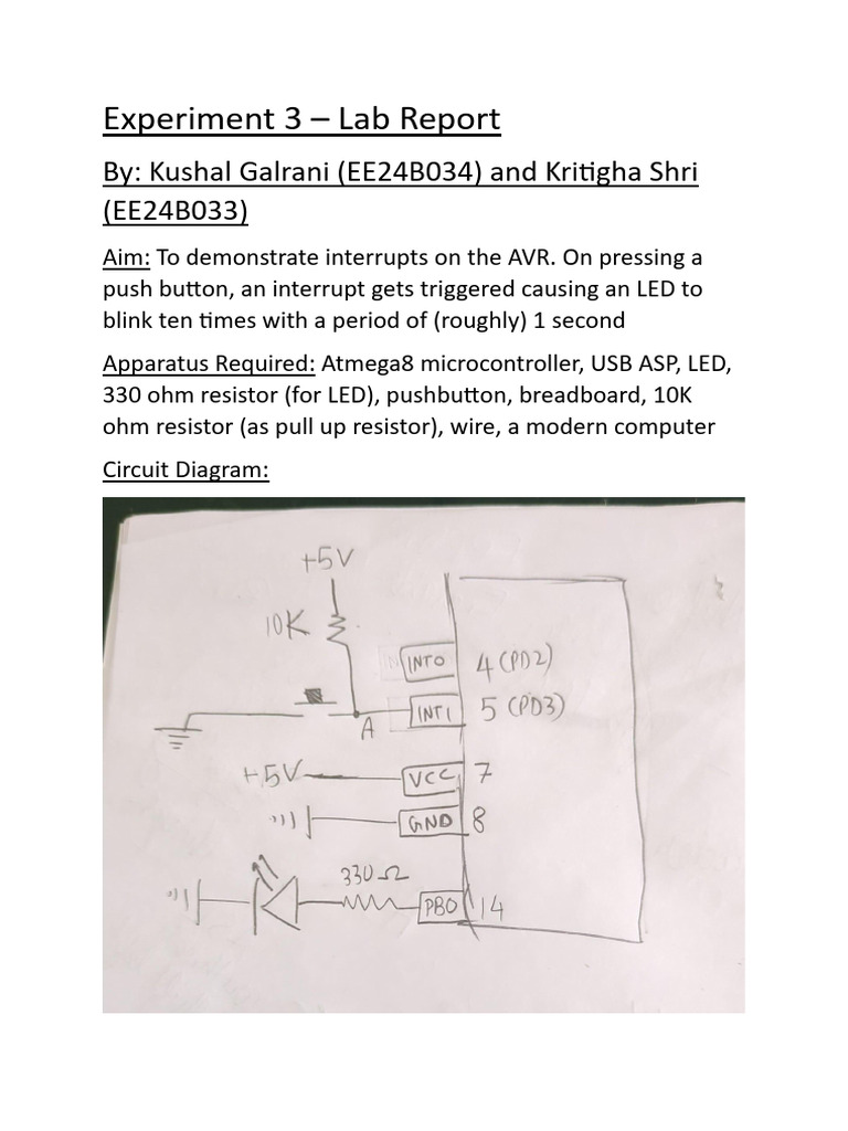 AVR Hardware Interrupts Experiment | PDF | Electrical Engineering ...