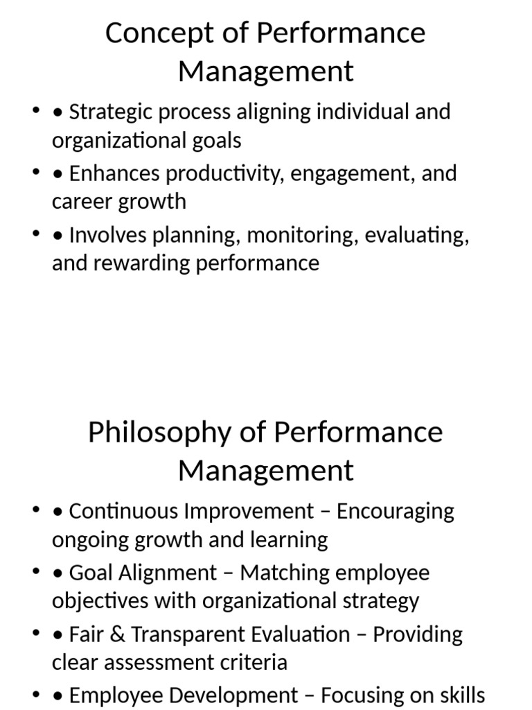 Performance Management Concepts Explained | PDF