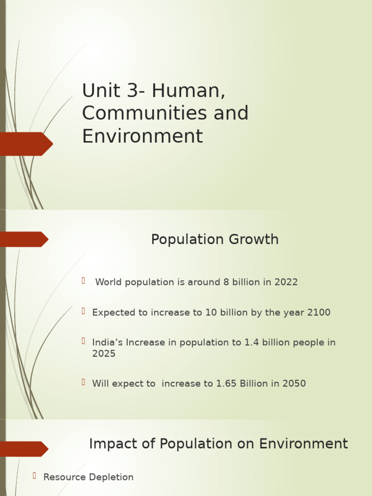 Unit 3 - Human, Communities and Environment | PDF | Resource Depletion ...