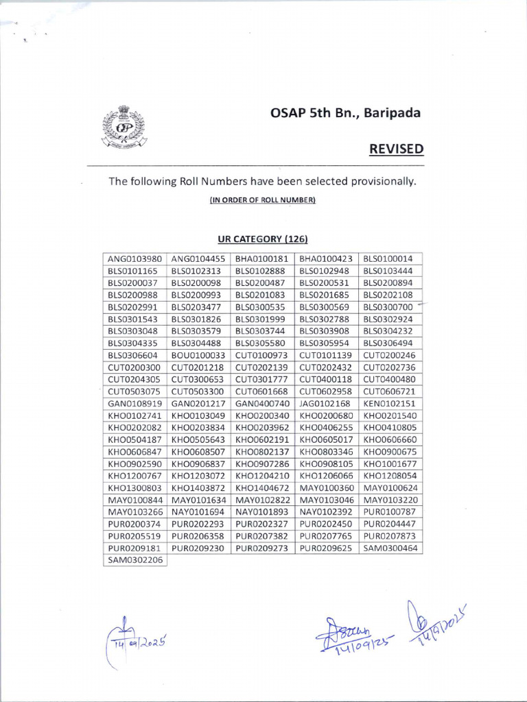 OSAP 5th BN., Baripada | PDF