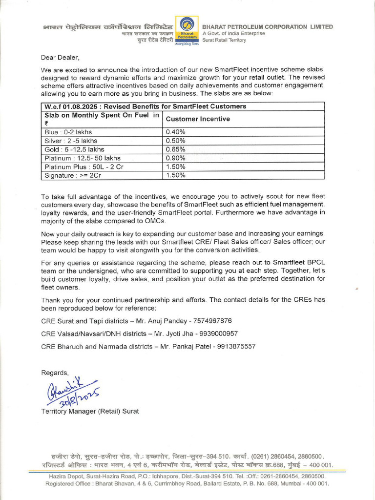 SmartFleet Incentive Scheme Slabs | PDF