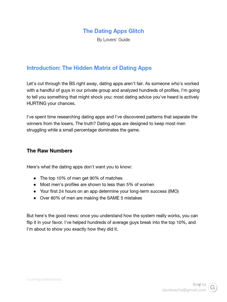 Tinder Glitch: Mastering Dating Apps | PDF | Camera | Tinder (App)