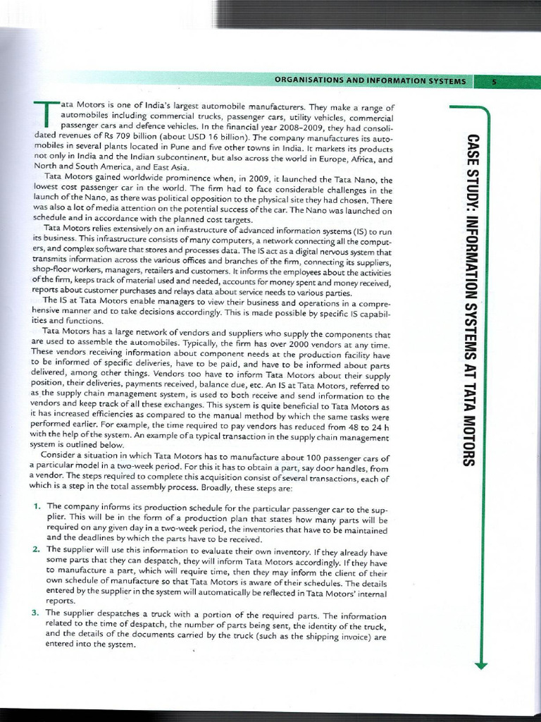 Information Systems On Tata Motors | PDF