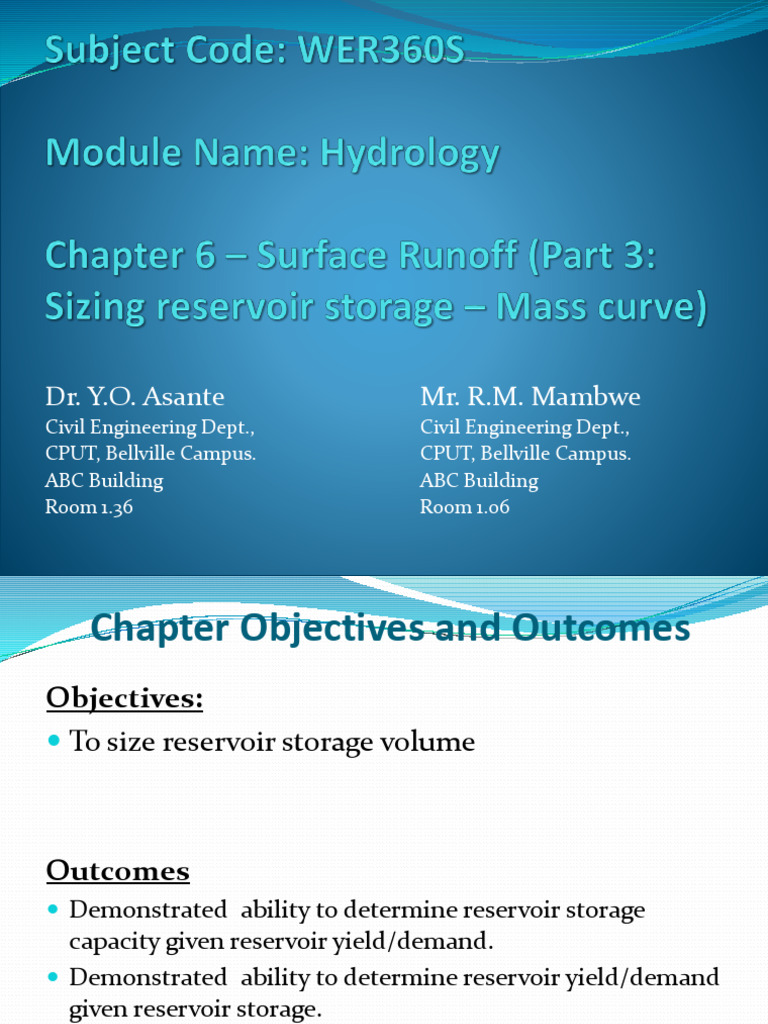 Reservoir Capacity and Design Analysis | PDF | Discharge (Hydrology ...