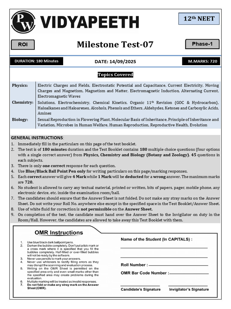 68c7b70678a3d8147c3291de_##_Milestone Test - 07 _250915_151308 | PDF ...