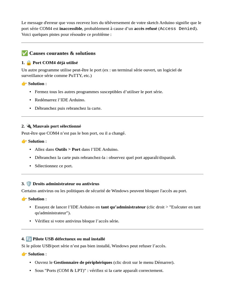 Résoudre l'erreur COM4 Arduino | PDF | Filtre (électronique) | Condensateur
