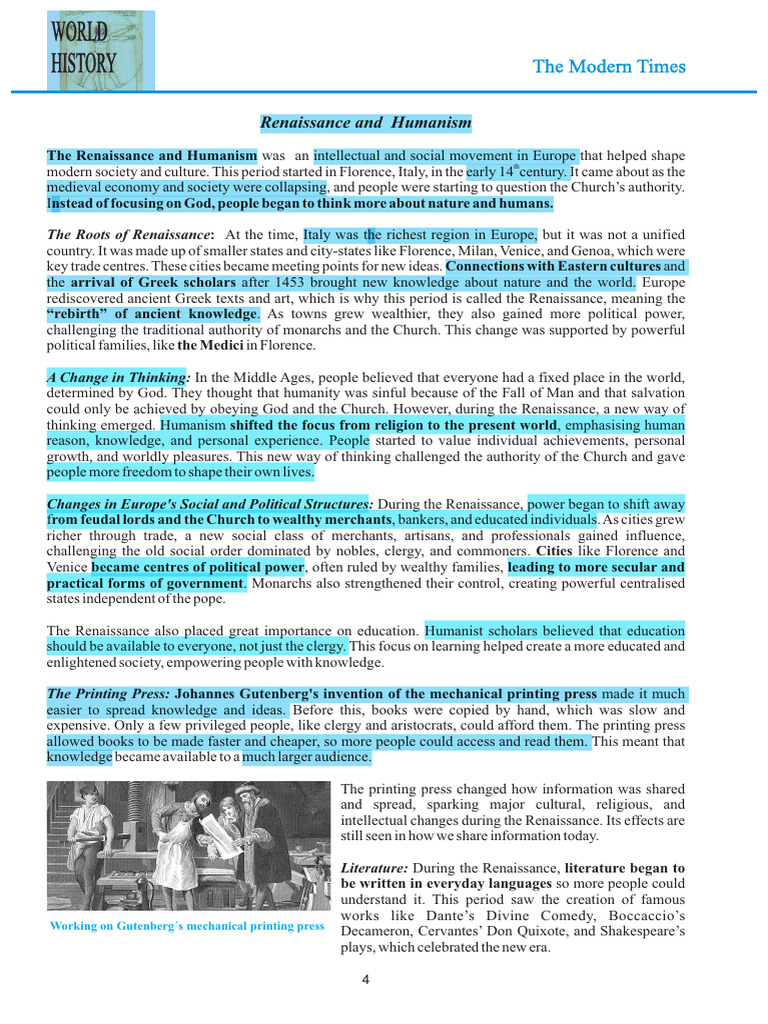 Renaissance: Humanism and Social Change | PDF | Renaissance | Humanism