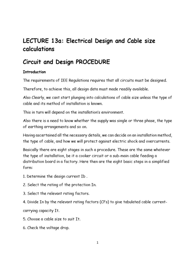 3-Phase Cable Size Calculation Guide | PDF | Fuse (Electrical ...