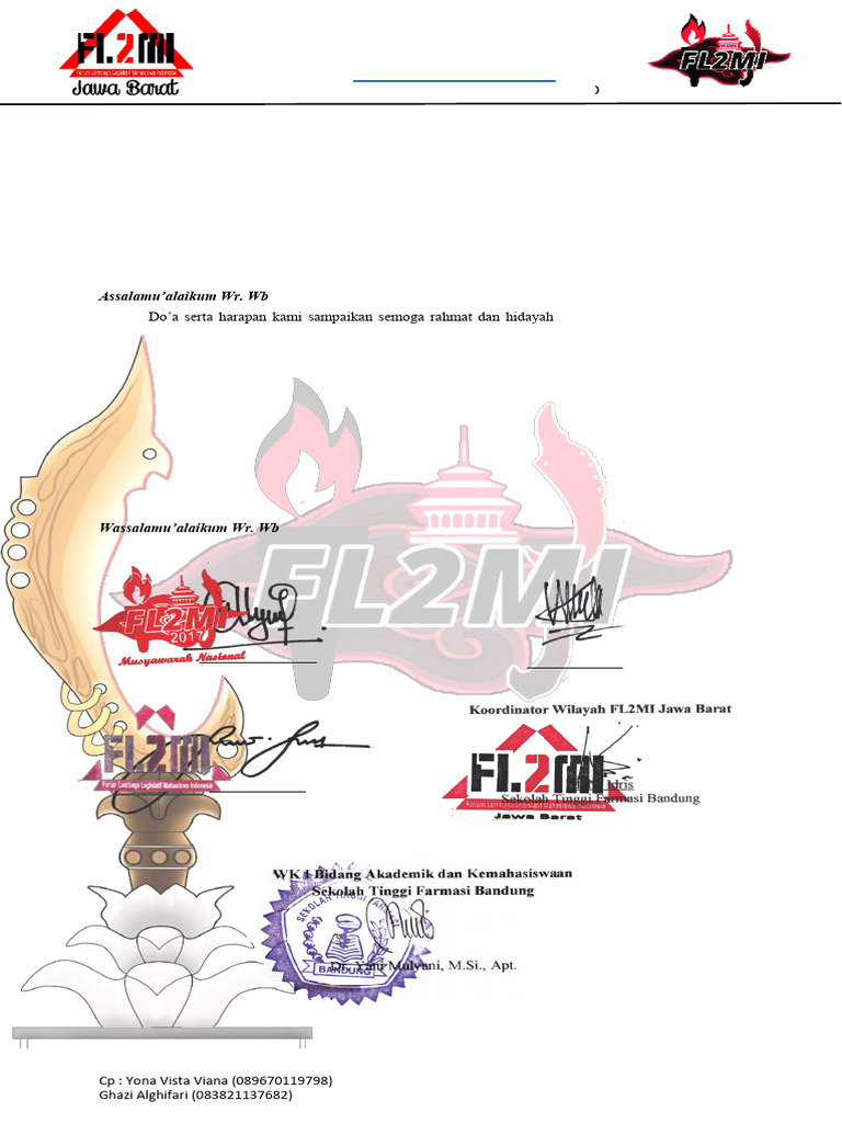 Undangan Musyawarah Nasional FL2MI 2017 | PDF