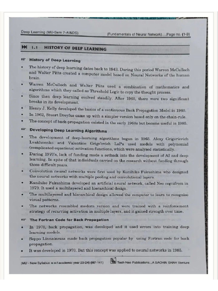 DL Unit 1 | PDF