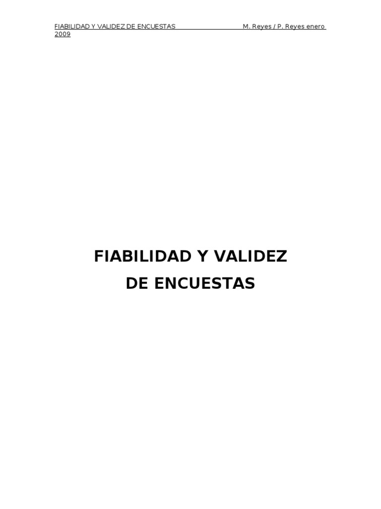 Fiabilidad Validez Cuest | PDF