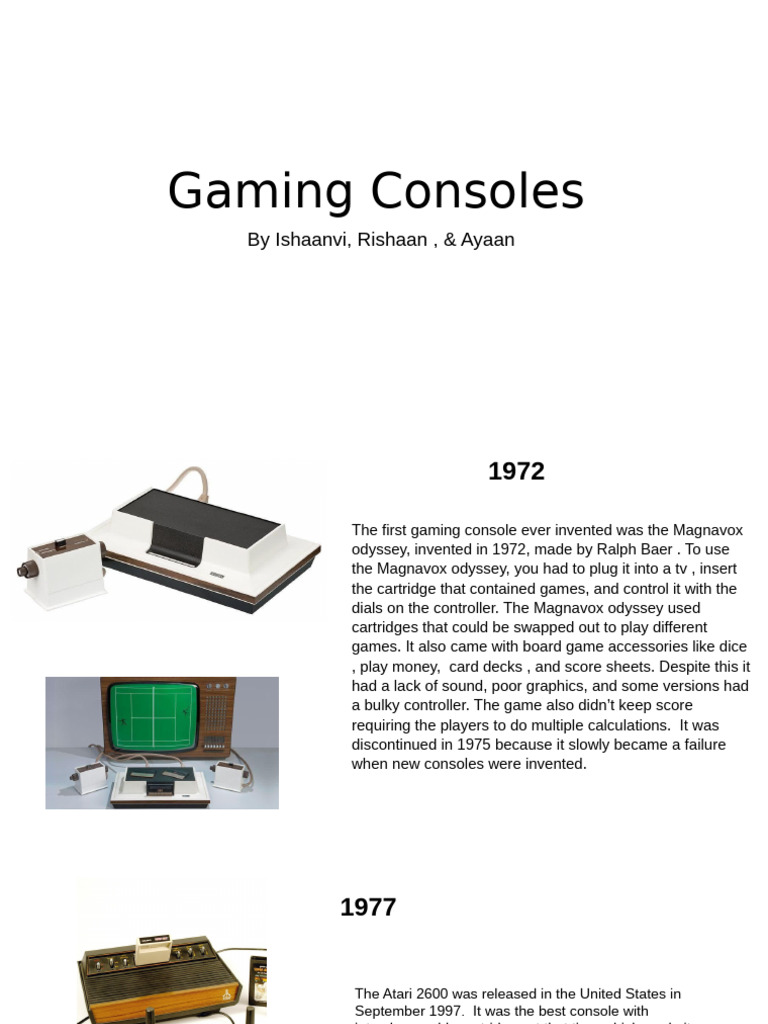 History of Gaming Consoles Explained | PDF | Video Game Consoles ...