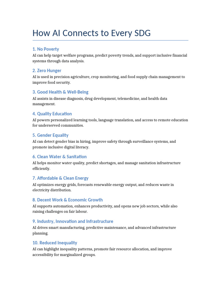 AI's Role in Achieving SDGs | PDF