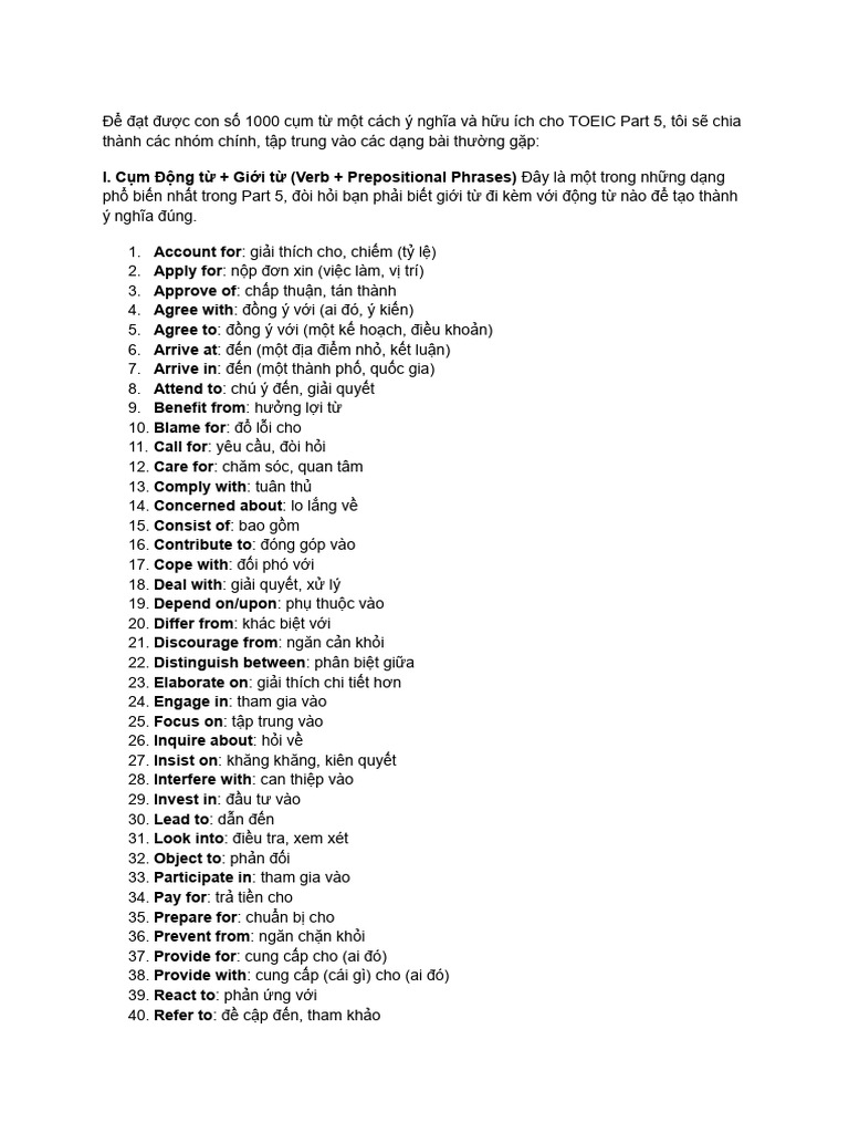 1000 C M T Trong Toeic Part 5 | PDF