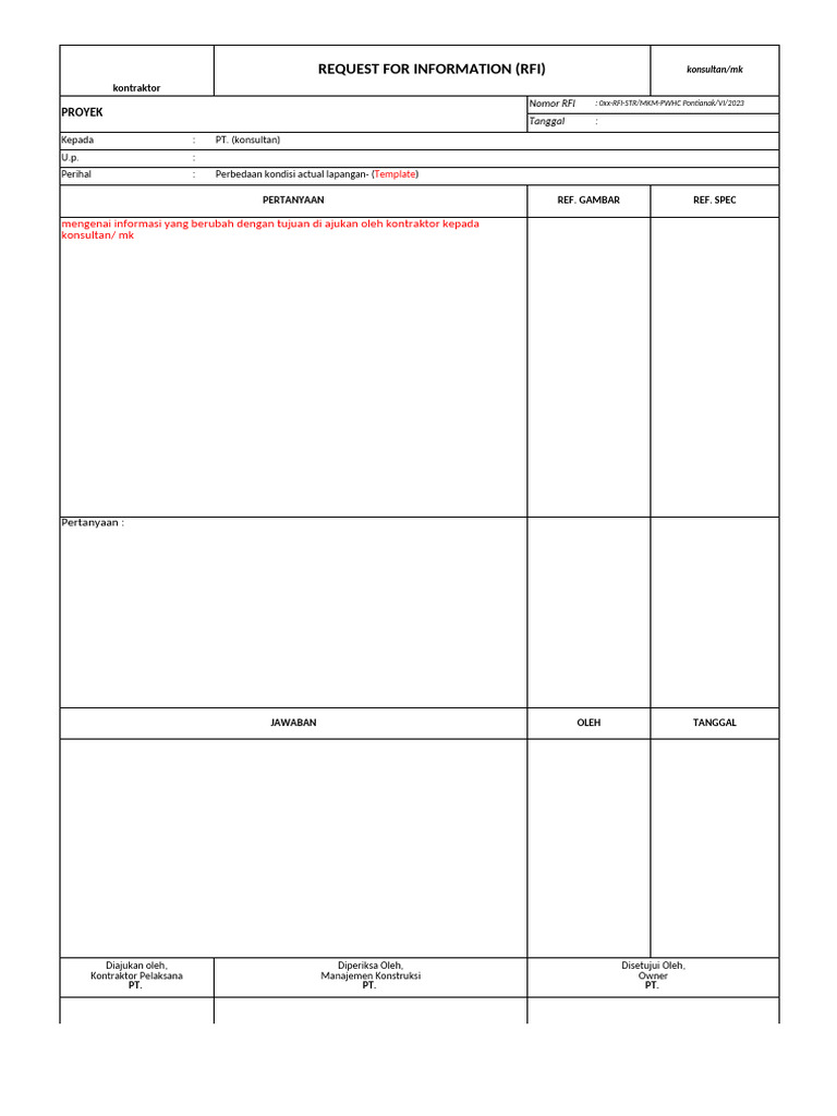 Request For Information (Rfi) | PDF