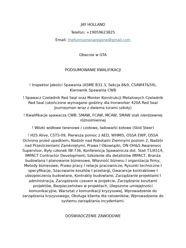Polish Resume | PDF