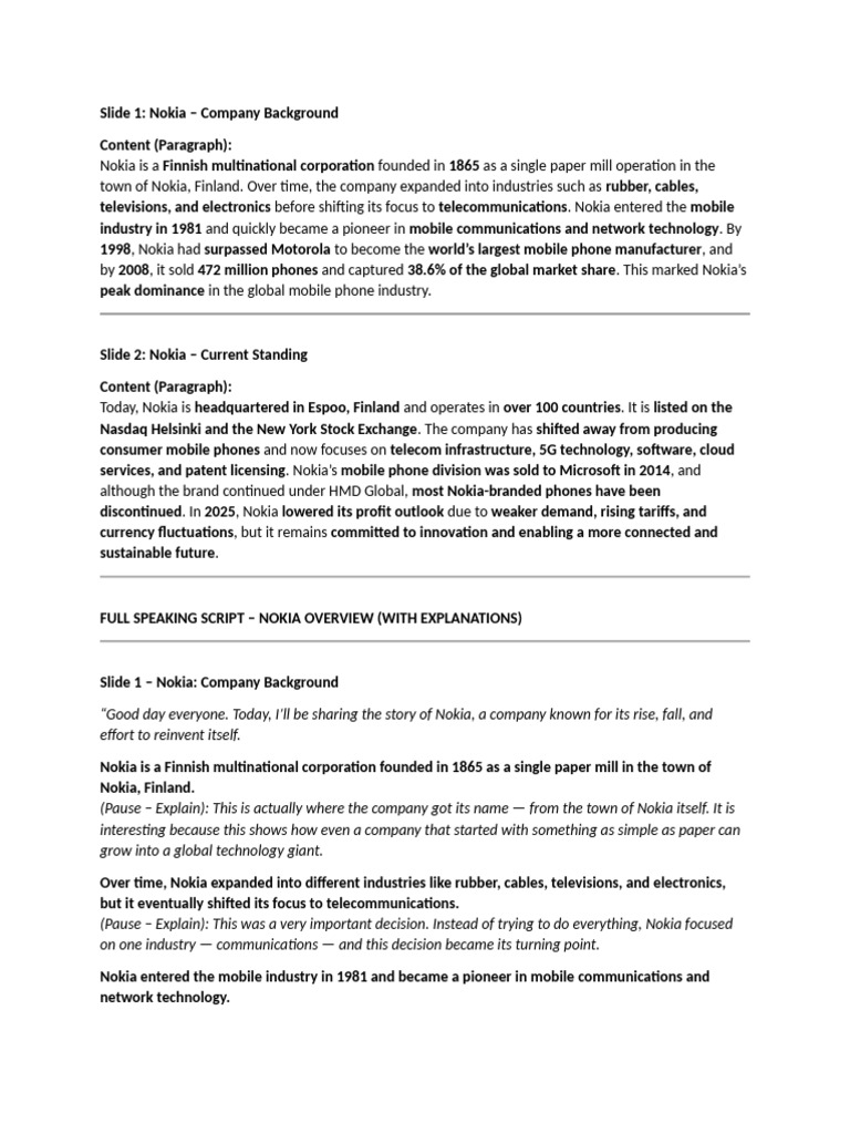Ba Report | PDF | Nokia | Economies