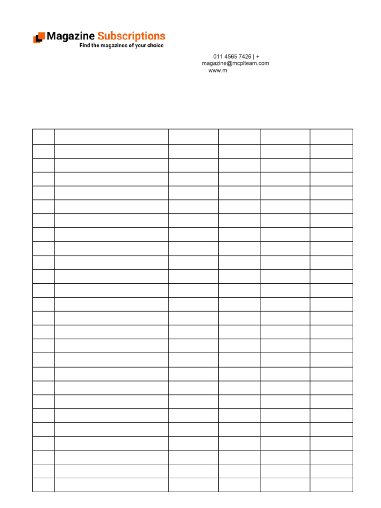 Magazine Subscription Form India | PDF | Subscription Business Model ...