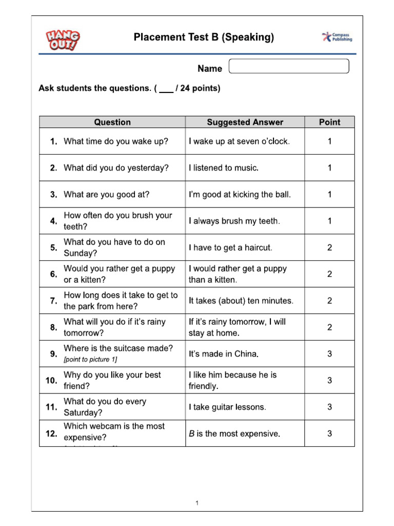 Speaking TEST B | PDF