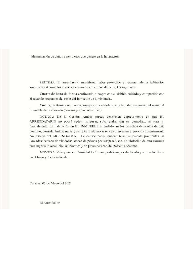Contratlo de Arrendamiento 2 | PDF