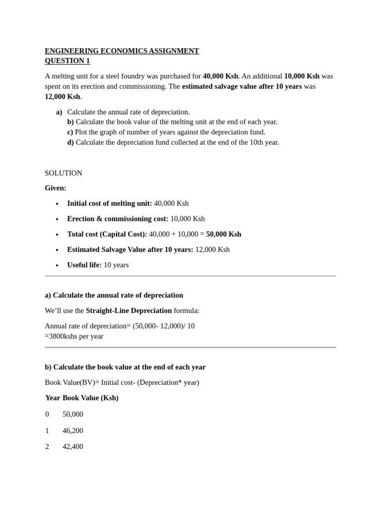 Engineering Economics Assignment | PDF