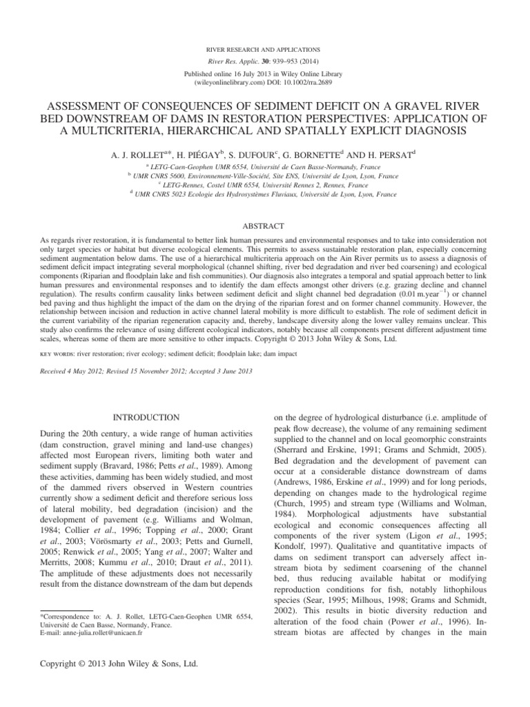 Sediment Deficit Effects on River Restoration | PDF | Ecological ...