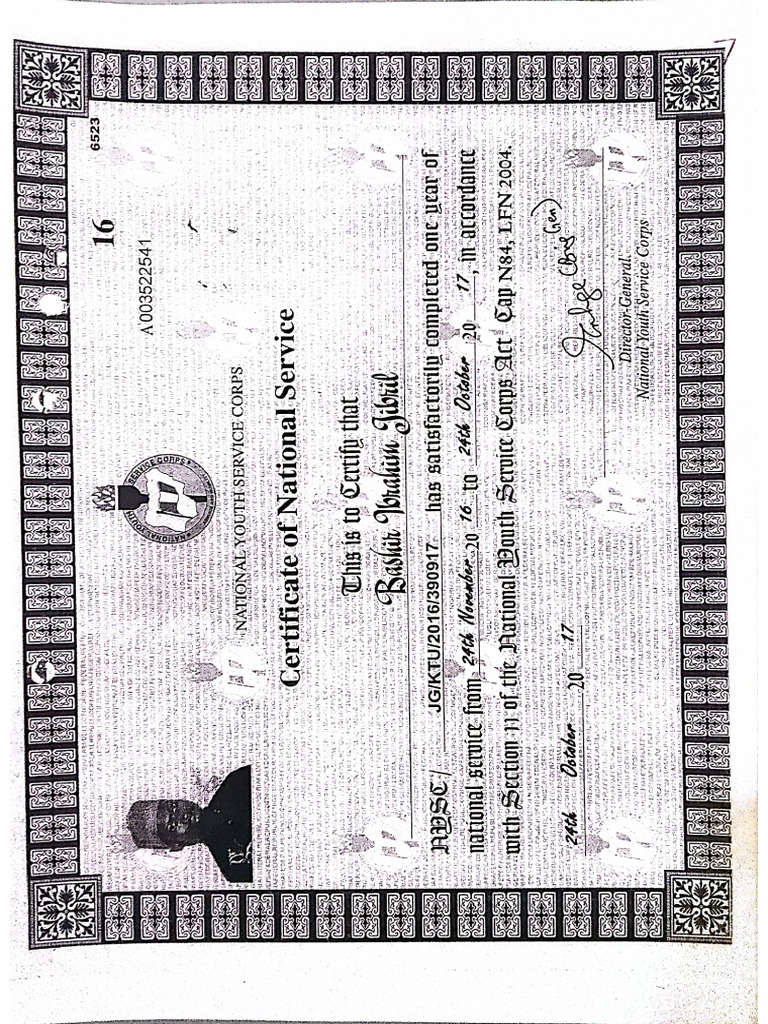 NYSC Cert | PDF
