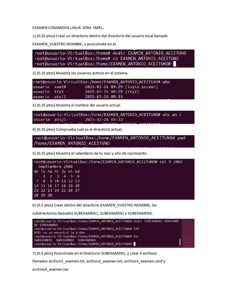Ejercicios Prácticos de Comandos Linux | PDF | Archivo de computadora ...