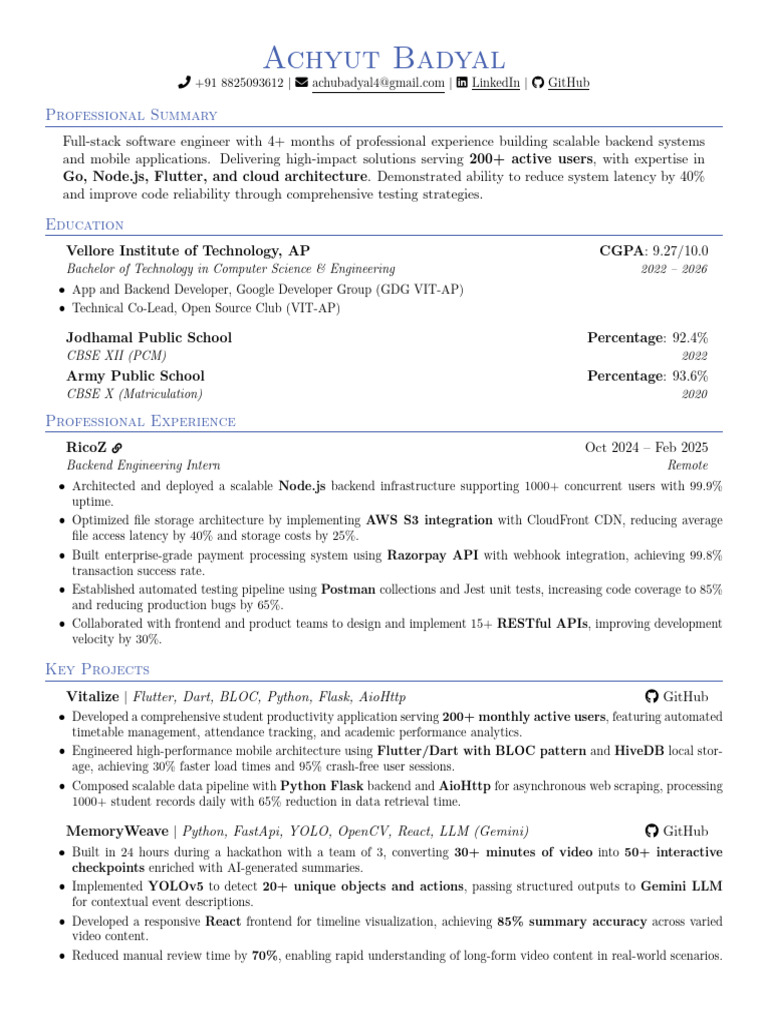 Full-Stack Software Engineer Resume | PDF | Cloud Computing | Software