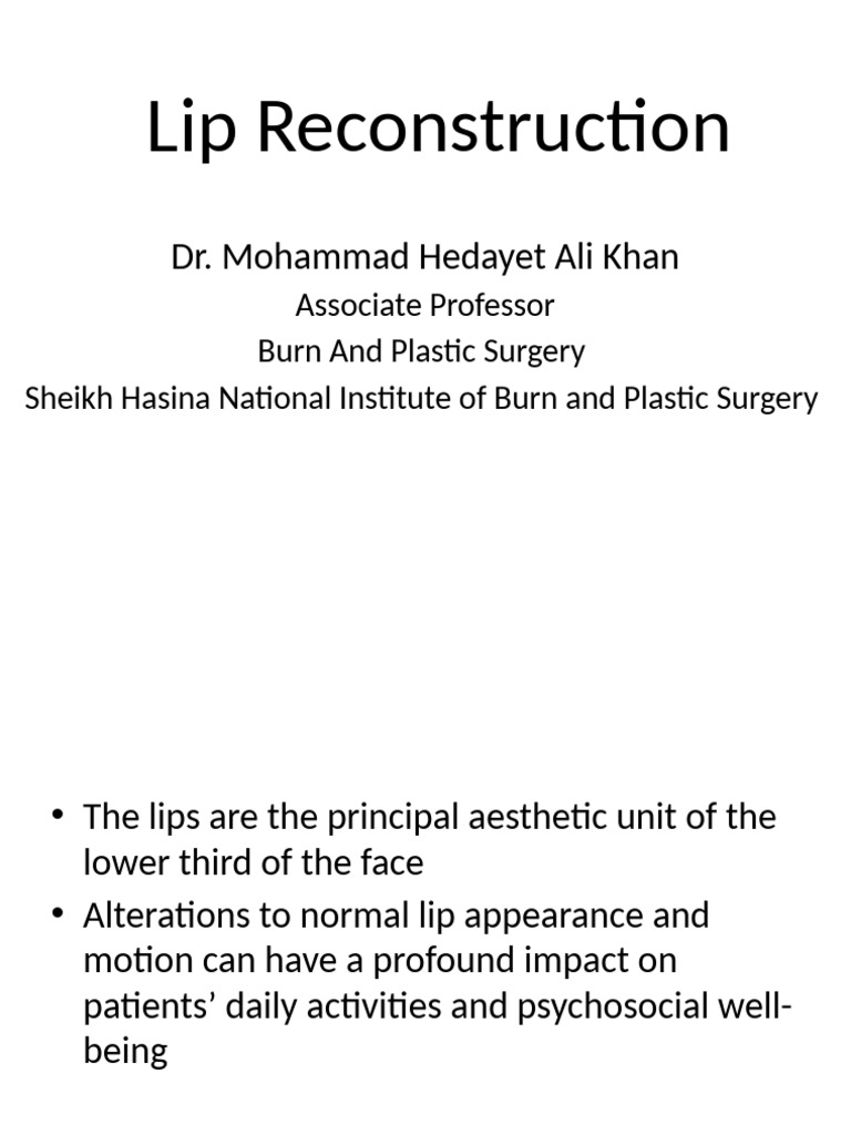 Lip Reconstruction Techniques Overview | PDF | Lip | Human Anatomy