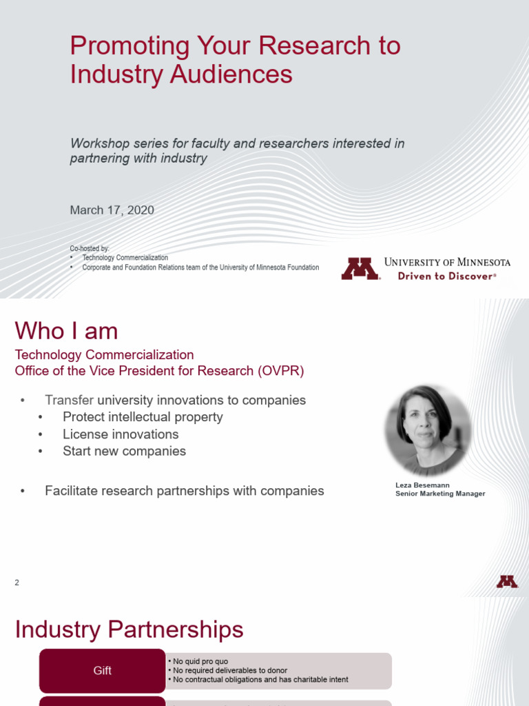 Promoting Research To Industry Audiences Workshop 3-17-2020 | PDF ...