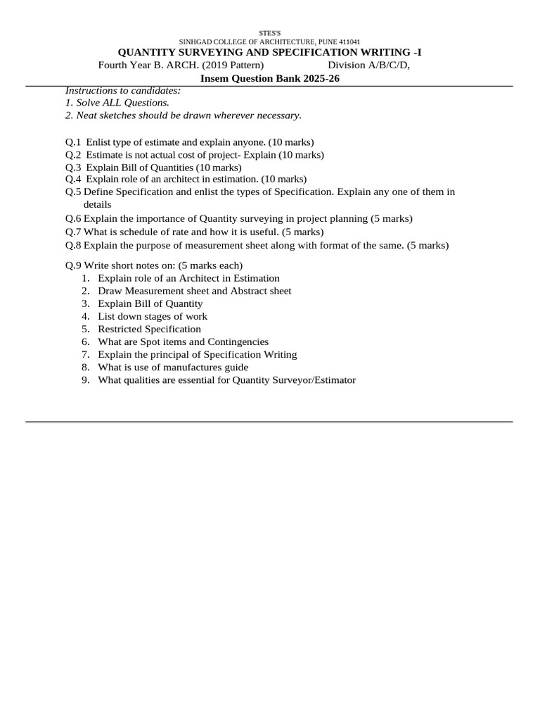 Question Bank | PDF