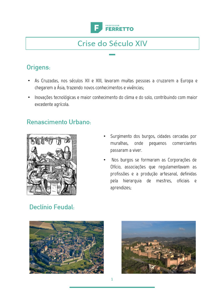 Crise Do Século XIV-Roteiro Da Aula | PDF | Feudalismo | Peste negra