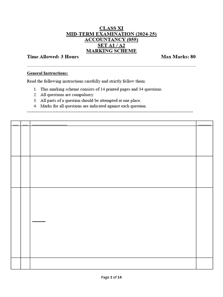 Class 11 Accountancy Mid-Term Paper 2024-25 | PDF | Debits And Credits ...
