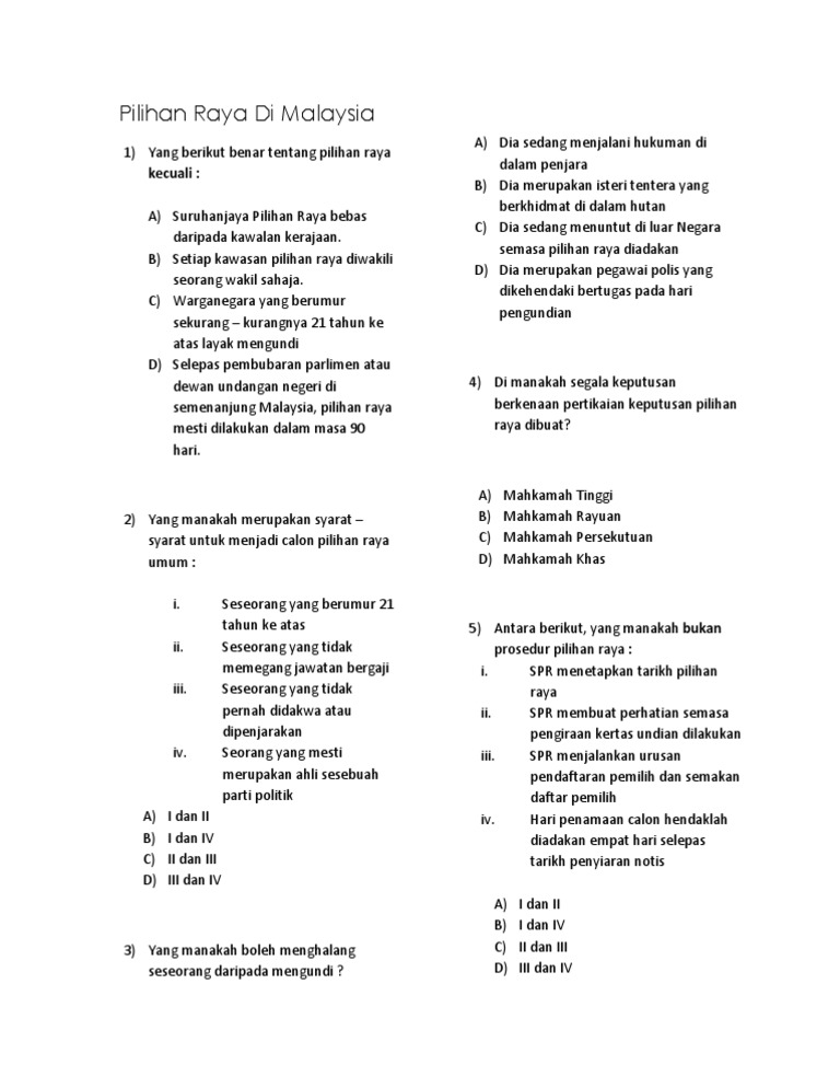 Pilihan Raya Di Malaysia Pdf