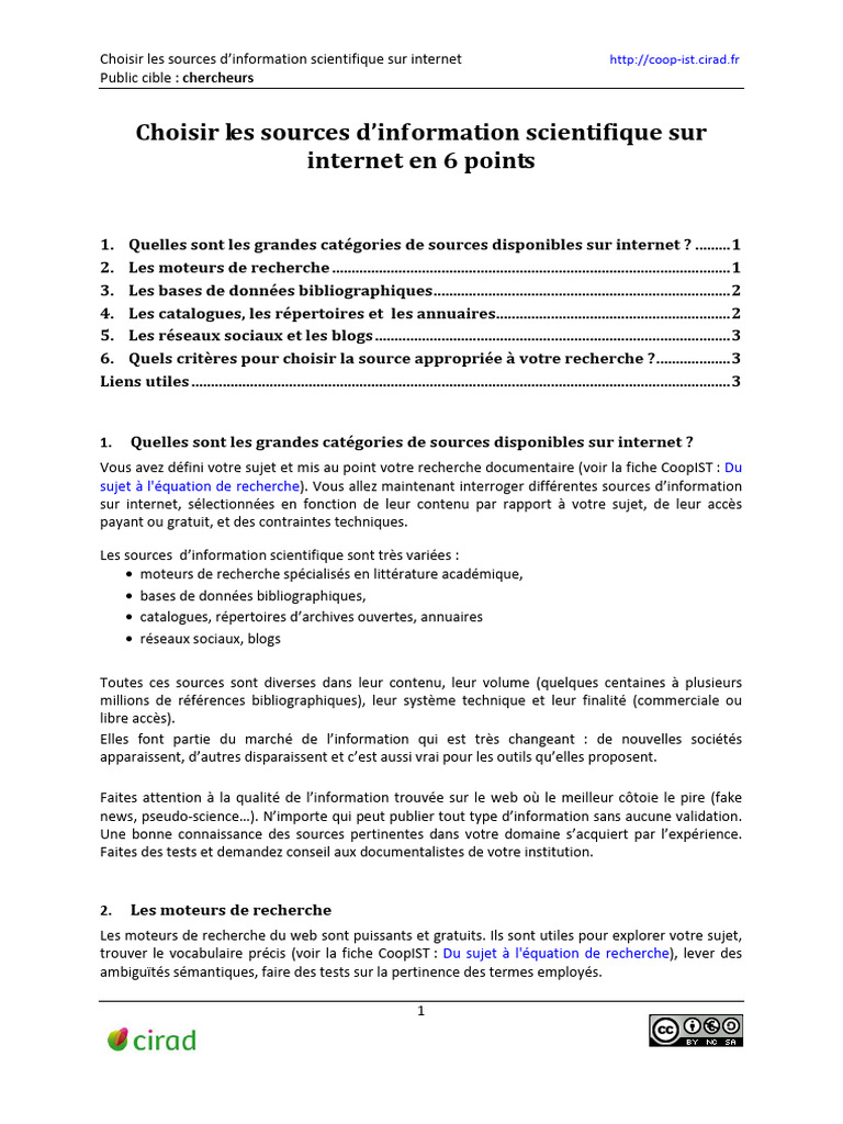 Sources d'info scientifique en ligne | PDF | Libre accès | Recherche d ...