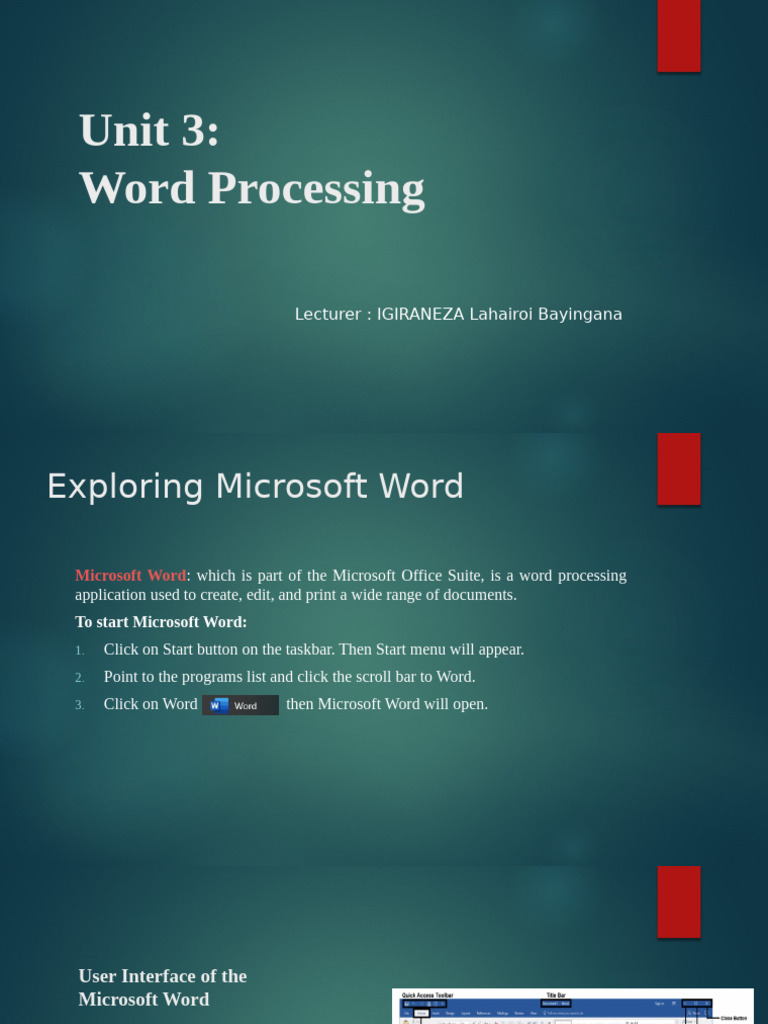 Microsoft Word Basics and Features Guide | PDF | Microsoft Word | Computing