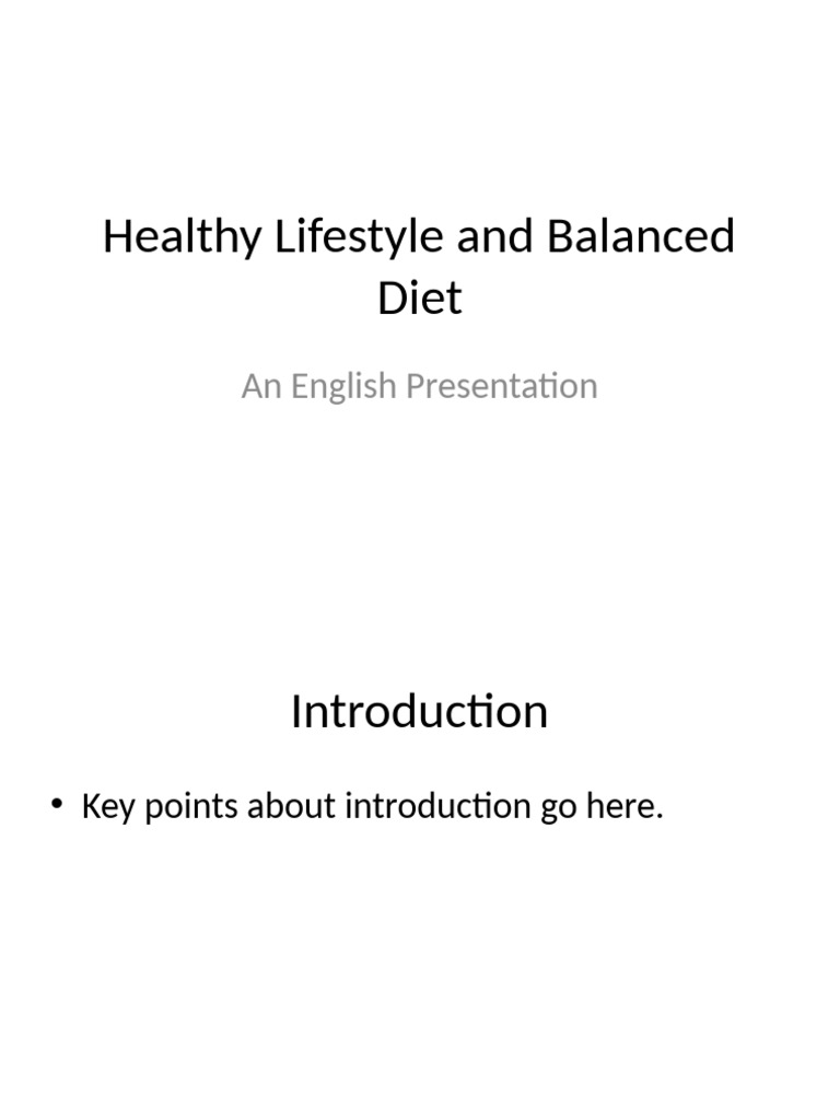 Healthy Lifestyle and Balanced Diet | PDF